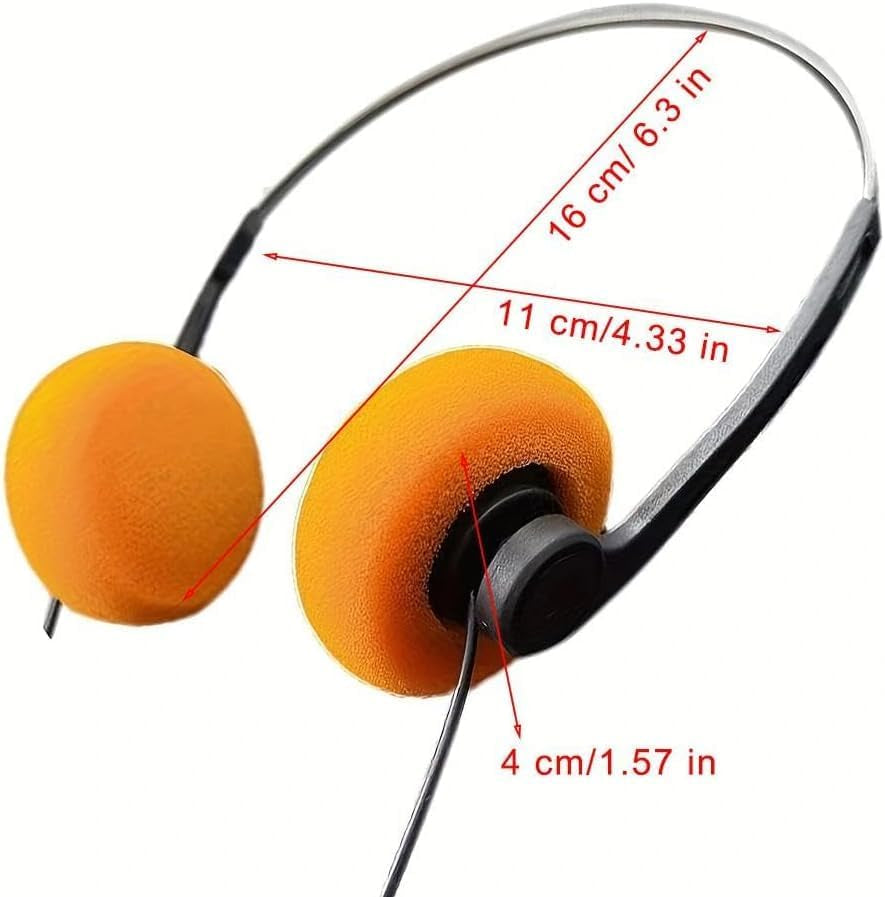 Orange Retro Over-Ear Headphone Vintage Underwire Headphone for Walkman