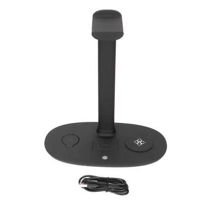 4 in 1 Wireless Charger 15W Headphone Stand for Pods Max/Pro/2/3 Iwatch 7/6/SE/5/4/3/2 Phone 15/14/13/12/11/XS/XR/X, Removable Design Headset Holder