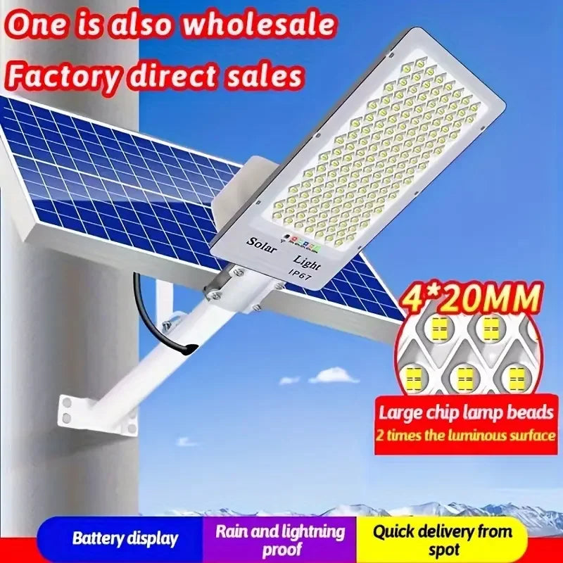 200W Solar Street Lamp Outdoor 6000Mah Solar Light Waterproof Safety Lighting Garden Lighting Garden Decoration