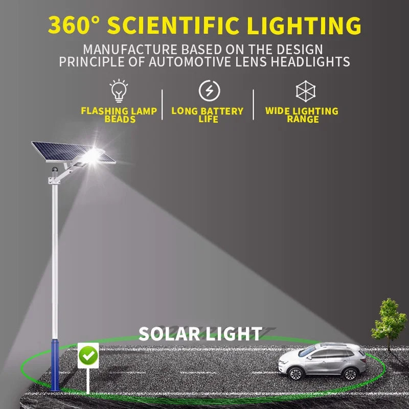 200W Solar Street Lamp Outdoor 6000Mah Solar Light Waterproof Safety Lighting Garden Lighting Garden Decoration