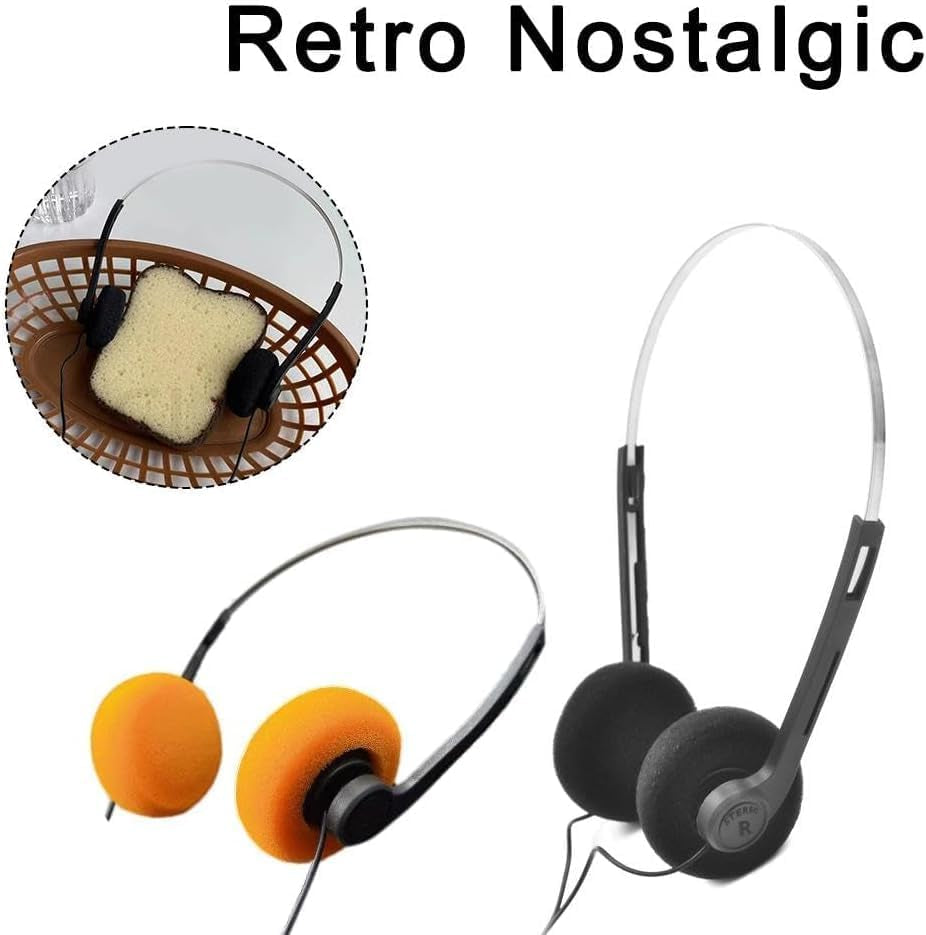 Orange Retro Over-Ear Headphone Vintage Underwire Headphone for Walkman