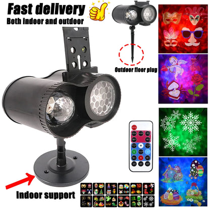 Waterproof Laser Projection Lamp Party Light 12 Change Card Stage Lighting Holiday Outdoor Projector Christmas Stage Lighting