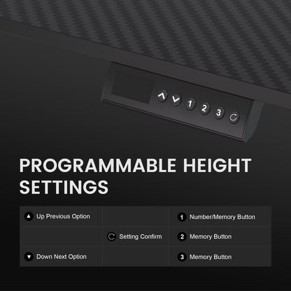Adjustable Height RGB Electric Sit or Stand Computer Desk with LED Lights, Black