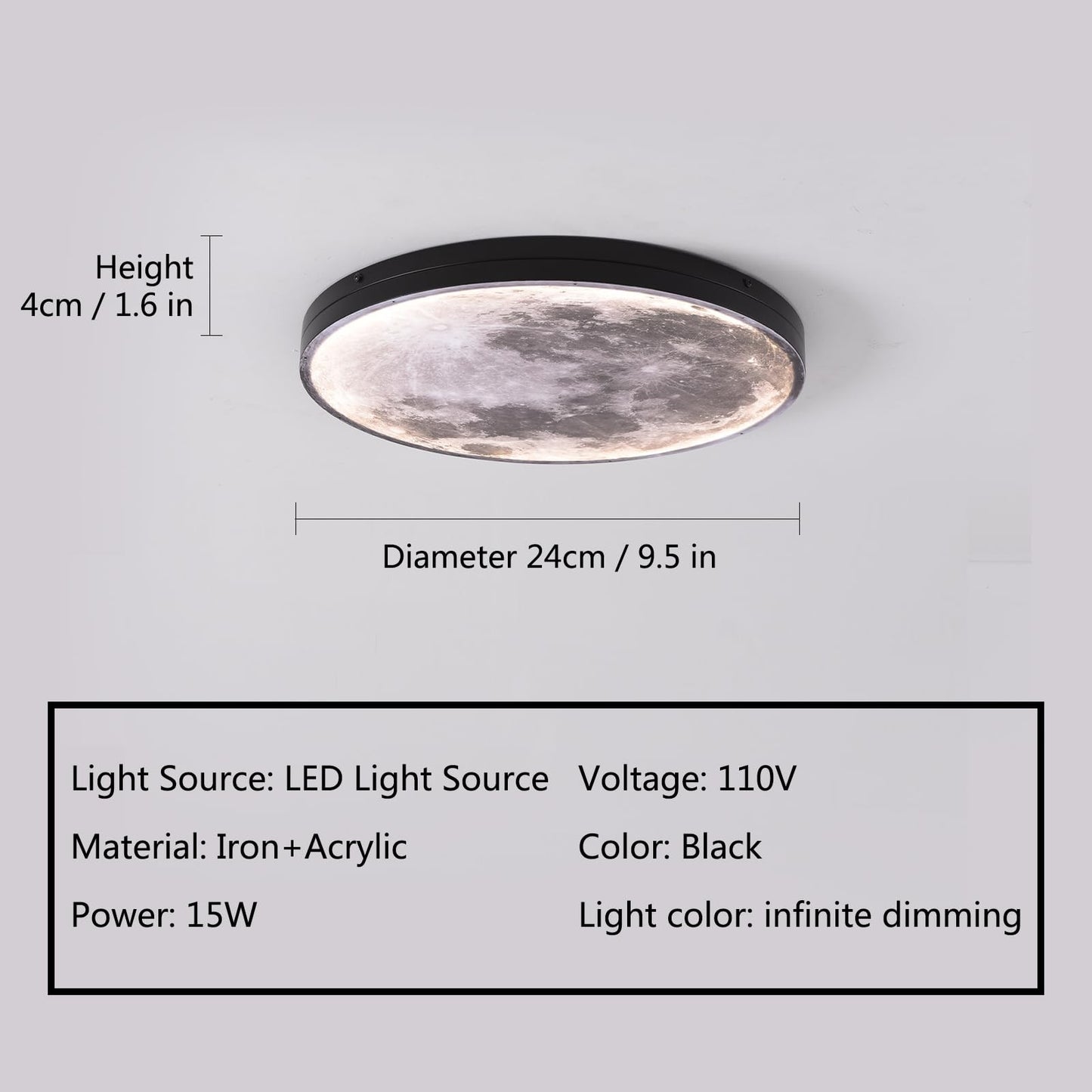 3D Moon LED Wall Lamp Modern Art Deco Lighting, Remote Control Lighting with 16